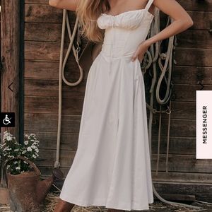 House of CB Carmen white bustier sun Dress NWOT